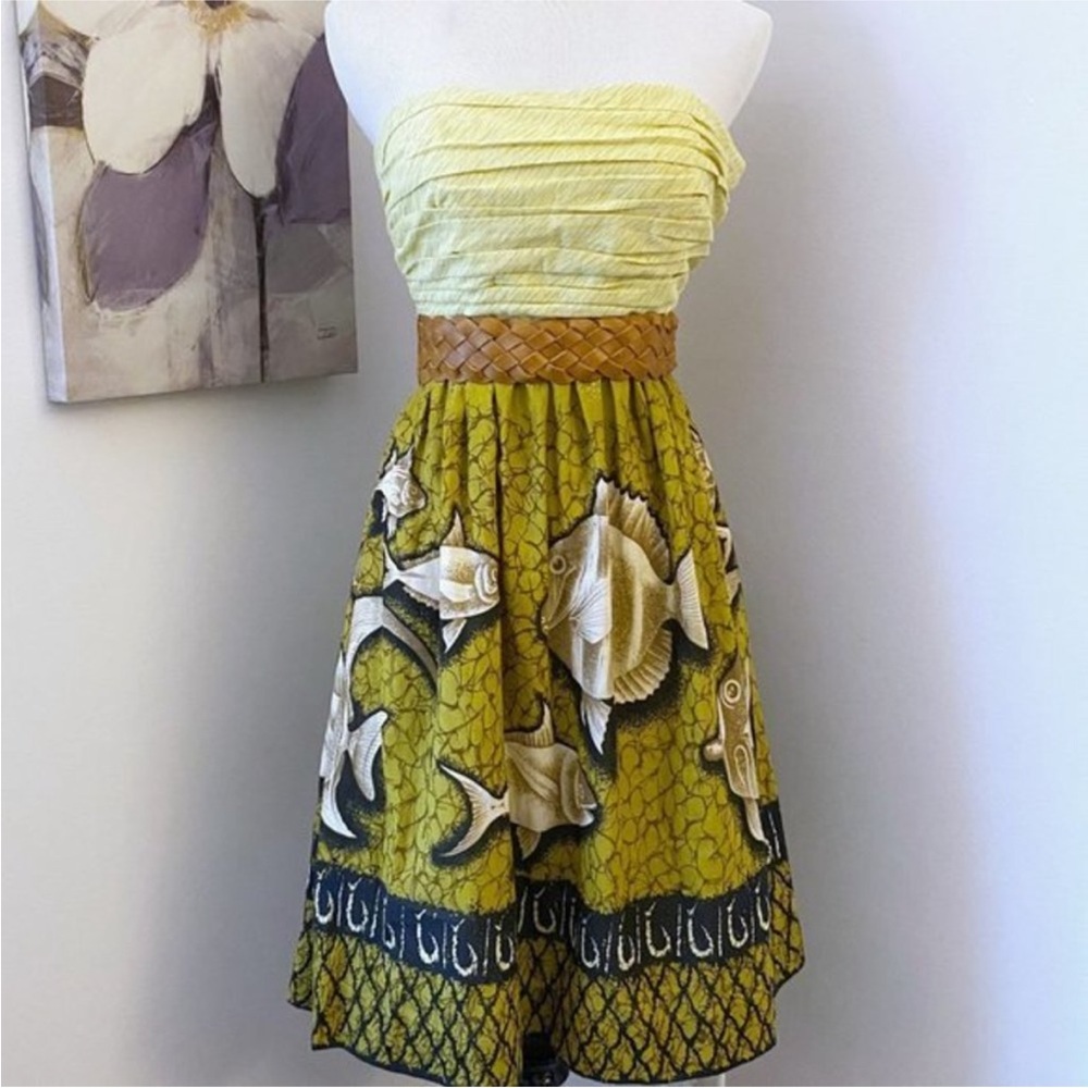 Anthropologie Vanessa Green Virginia Baxter Bay Fish Dress Size 0